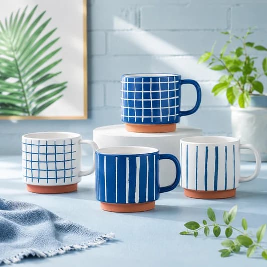 Tango Pebble Ceramic Printed Coffee & Milk Mug, 390 ml — Commercial Vitrified Ceramic Tableware Khurja