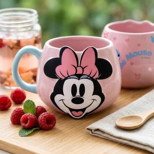 Minnie Mouse Pebble Coffee & Milk Mug 1 Piece, 500ml — Vitrified Tableware Angle 1 | Prince Ceramics Khurja