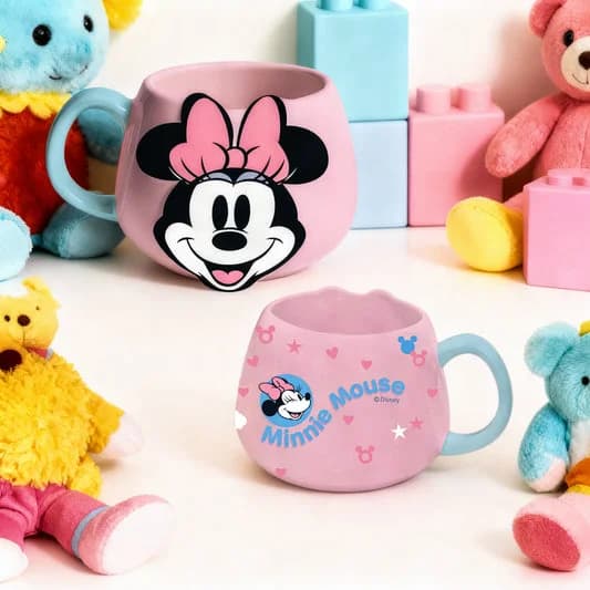 Minnie Mouse Pebble Coffee & Milk Mug 1 Piece, 500ml — Vitrified Tableware Angle 2 | Prince Ceramics Khurja