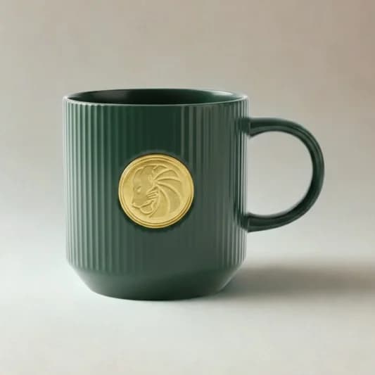 Coin Pebble Ceramic Coffee & Milk Mug, Black, 350ml — Vitrified Tableware Angle 1 | Prince Ceramics Khurja