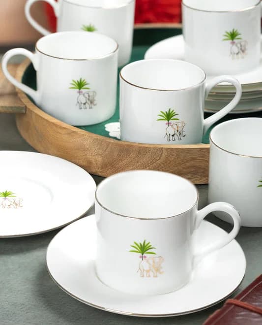 Luke Pristine Porcelain Cup & Saucer Set, 170ml, Set of 12 — Commercial Vitrified Ceramic Tableware Khurja