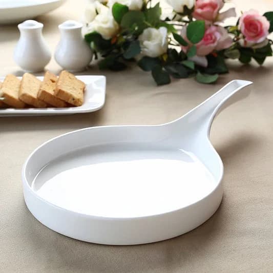 Basic Platter Pizza Pan 1 Piece Plain White — Commercial Vitrified Ceramic Tableware Khurja
