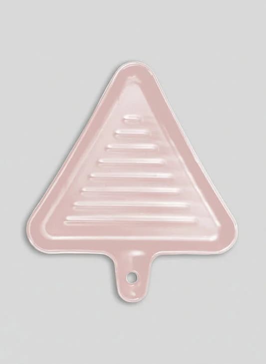 Ceramic Triangle Grill Plate, Pink — Commercial Vitrified Ceramic Tableware Khurja