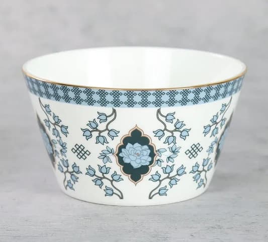 Gardenia Dreams Ceramic Nikko Bowl Set, Set of 3 — Vitrified Tableware Angle 2 | Prince Ceramics Khurja