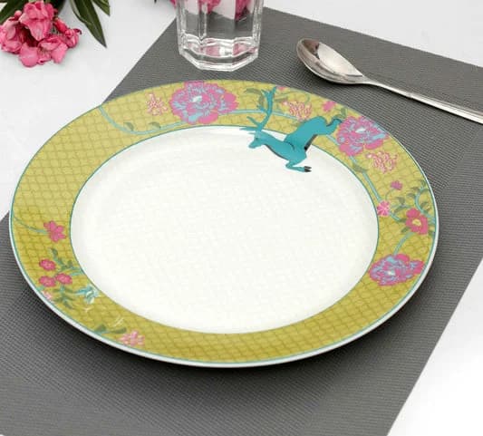 Nature Essence Paradise Ceramic Dinner Plate, 10.5-inch — Vitrified Tableware Angle 1 | Prince Ceramics Khurja