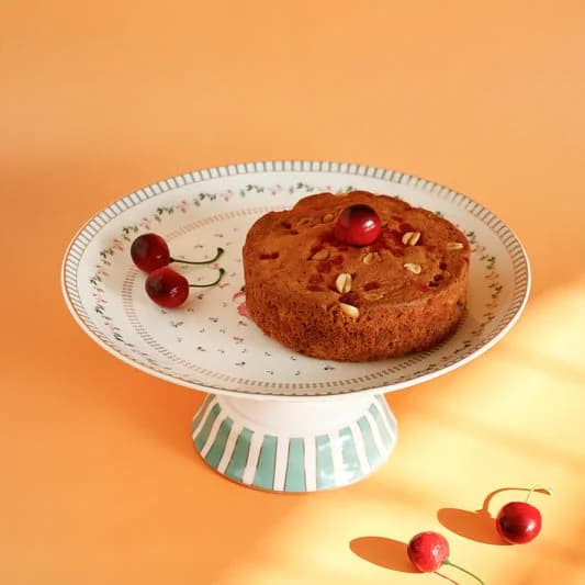 Portrait of a Rose Urmi Cake Stand, 1 Piece — Commercial Vitrified Ceramic Tableware Khurja