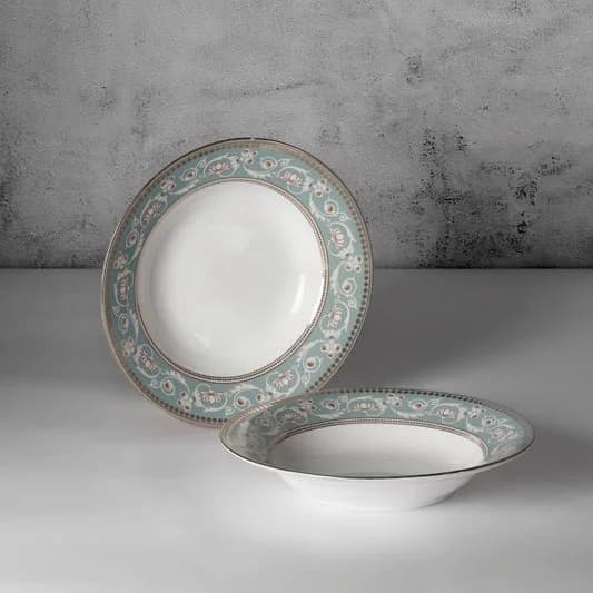 Regal Romance Pasta Plate Set of 2 — Vitrified Tableware Angle 2 | Prince Ceramics Khurja