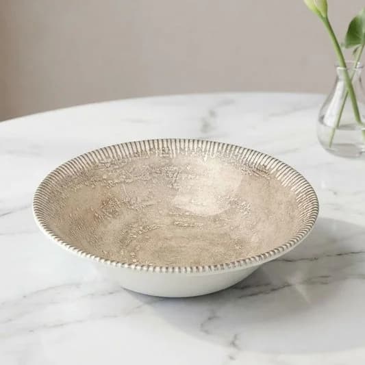 Fine Porcelain Medium Snack Bowl for Family of 2 | Aroma Textures | Glossy Finish Home, Office & Gifting (2 Pieces) — Vitrified Tableware Angle 2 | Prince Ceramics Khurja