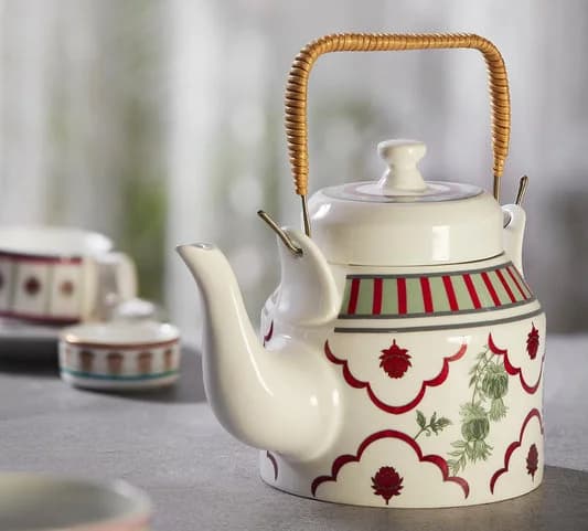 Sage Luxe Ceramic Desi Kettle, 1 Piece — Commercial Vitrified Ceramic Tableware Khurja