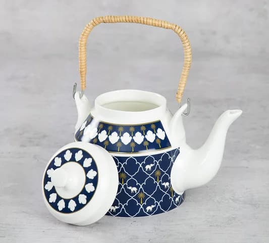 Ivory Parade Fantasy Ceramic Desi Kettle, 1 Piece — Vitrified Tableware Angle 2 | Prince Ceramics Khurja