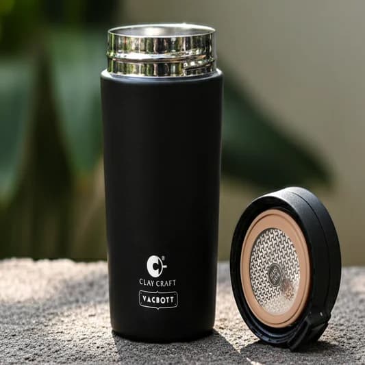 Caferoma Double-Walled Stainless Steel Tumbler, 380ml | BIS Certified | Hot & Cold for Long Hours — Vitrified Tableware Angle 2 | Prince Ceramics Khurja