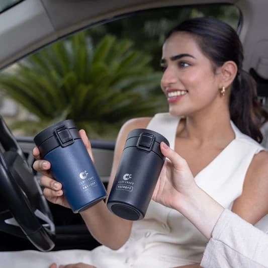 Caferoma Double-Walled Stainless Steel Tumbler, 280ml | BIS Certified | Hot & Cold for Long Hours — Commercial Vitrified Ceramic Tableware Khurja