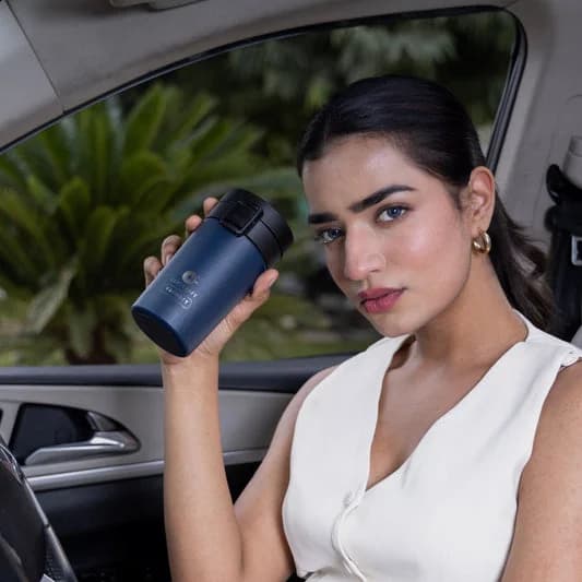 Caferoma Double-Walled Stainless Steel Tumbler, 280ml | BIS Certified | Hot & Cold for Long Hours — Vitrified Tableware Angle 2 | Prince Ceramics Khurja