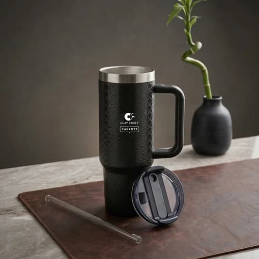 Vacuum EverSip® Tactile Tumbler, 900 ml — Vitrified Tableware Angle 2 | Prince Ceramics Khurja