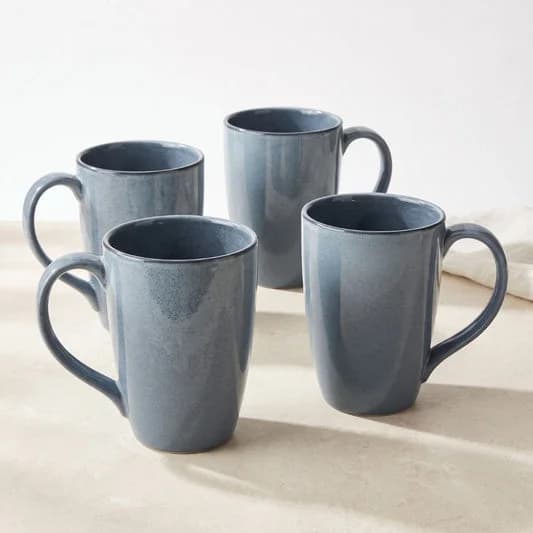 Porcelain Coffee Mug (Set of 4) Glossy Finish Mugs for Home, Office & Gifting, 270 ml — Vitrified Tableware Angle 1 | Prince Ceramics Khurja