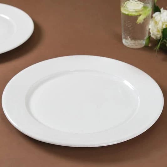 Basics Ceramic Georgian Quarter Plate, 7-inch, Plain White — Commercial Vitrified Ceramic Tableware Manufactured in Khurja