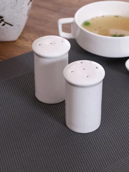 Basic Cruet Set Plain White — Commercial Vitrified Ceramic Tableware Manufactured in Khurja