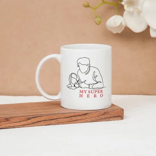 Swiss Coffee Mug, 1 piece, 280ml, My Superhero — Vitrified Tableware Angle 1 | Prince Ceramics Khurja