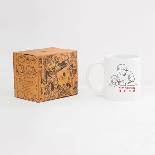 Swiss Coffee Mug, 1 piece, 280ml, My Superhero — Vitrified Tableware Angle 2 | Prince Ceramics Khurja