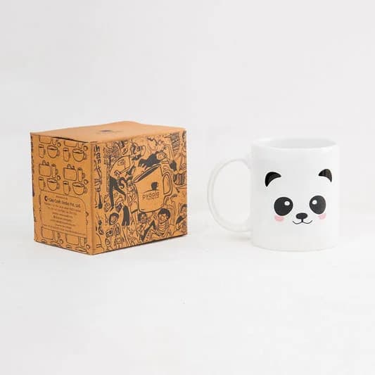 Swiss Coffee Mug, 1 piece, 280ml, Cute Panda — Vitrified Tableware Angle 2 | Prince Ceramics Khurja