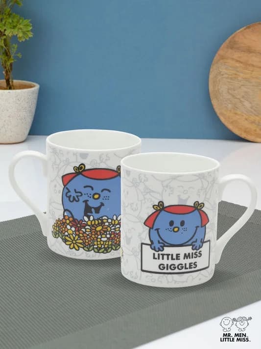 Mr. Men Little Miss™ Swing Coffee & Milk Mug, 350ml, 1 Piece (Little Miss Giggles) — Commercial Vitrified Ceramic Tableware Manufactured in Khurja