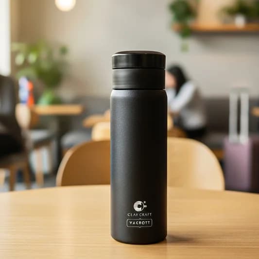 Legend Apex One-Touch Lid Vacuum Insulated Double Walled Water Bottle 18 Hrs Hot & 24 Hrs Cold Stainless Steel Flask, BIS Certified, 550ml — Vitrified Tableware Angle 1 | Prince Ceramics Khurja