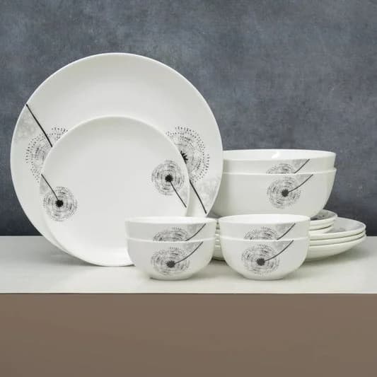 Eco2 Ceramic Dinner Set, 14-Piece, For Family of 4 — Commercial Vitrified Ceramic Tableware Khurja