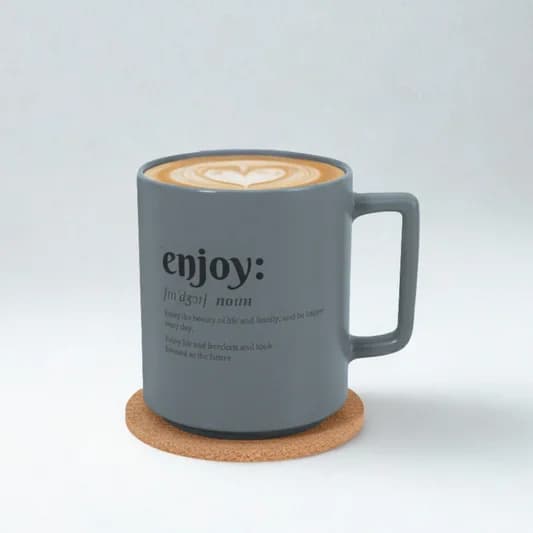 Cleo Enjoy Definition Pebble Milk Mug 1 Pc - 400 ml — Vitrified Tableware Angle 2 | Prince Ceramics Khurja