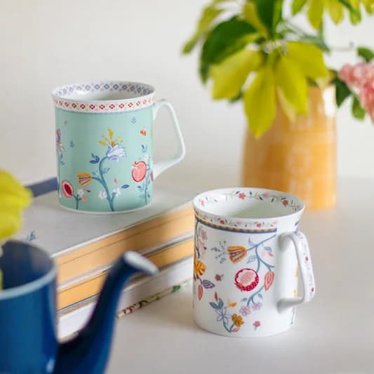 Endless Summer Polo Milk Mug, Set of 2, 300ml each — Commercial Vitrified Ceramic Tableware Khurja